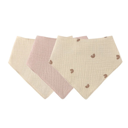 3/5 Pcs Muslin Baby Bibs & Face Towels