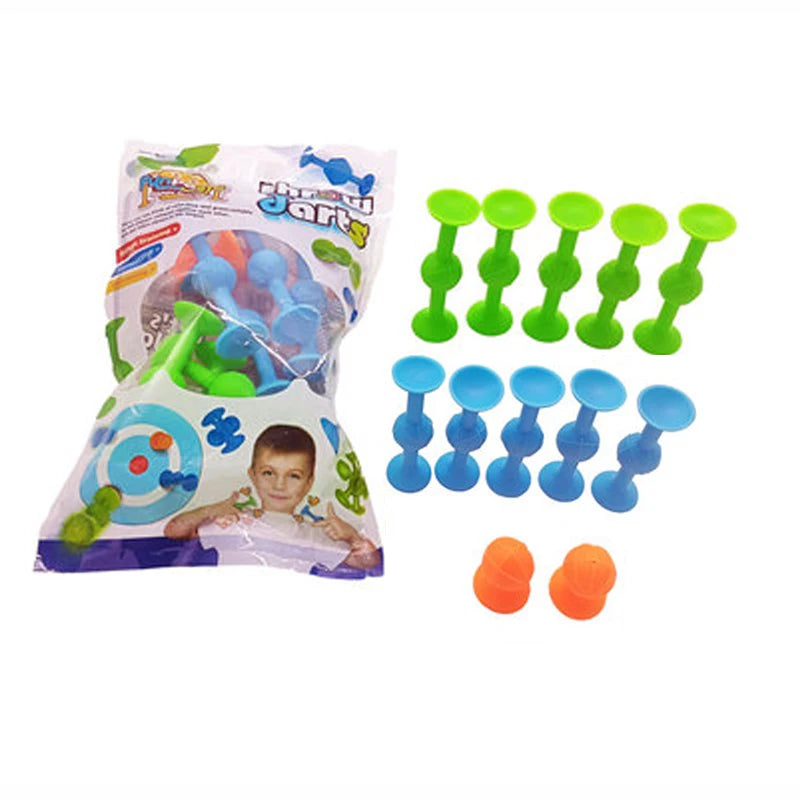 Suction Cup Toy Set - Soft Throw Darts & Building Blocks