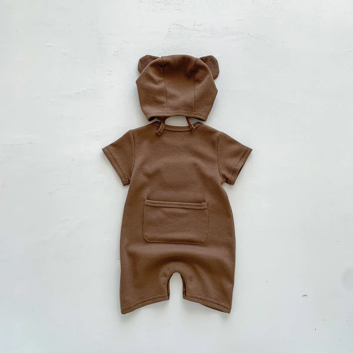 Summer Baby Bear Romper & Hat Set