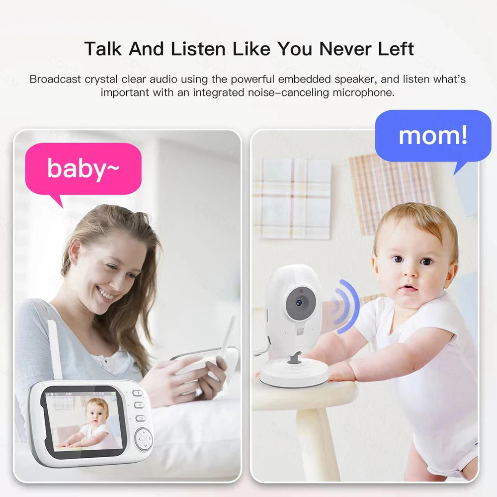 Cdycam Wireless Video Baby Monitor - 3.5 Inch, Night Vision & Temperature Monitoring