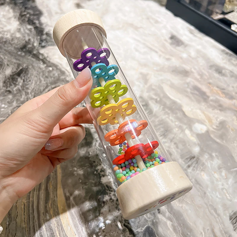 Baby Rain Stick Montessori Toys for Kids gift Rainbow Hourglass Music Rattle Baby Educational Toy Rainmaker Montessori Sensory