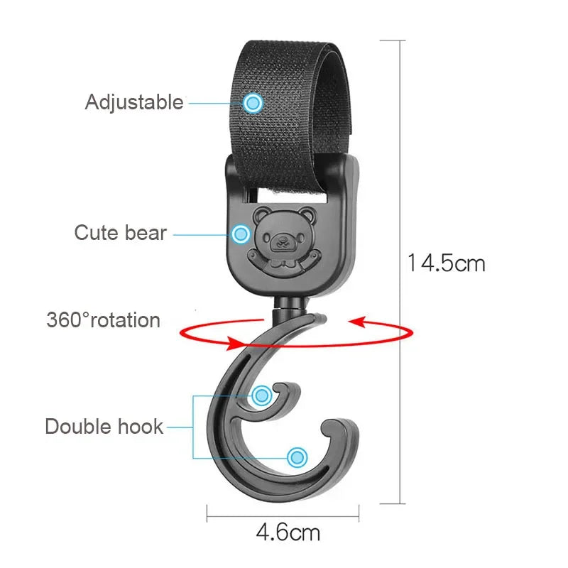 Stroller Hook Clips – 360° Rotation