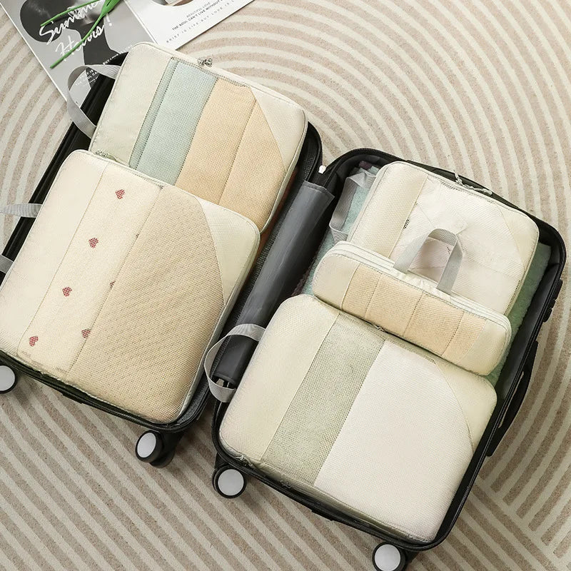 Compression Packing Cubes for Travel Suitcases - Lightweight, Expandable Organizers