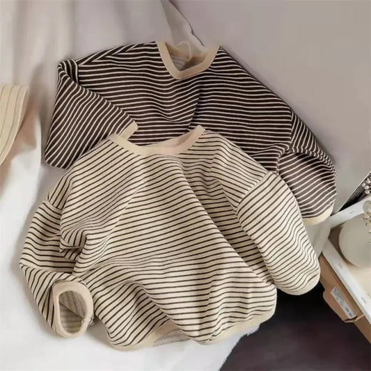 Lawadka Cotton Striped T-Shirt for Babies- Long Sleeve