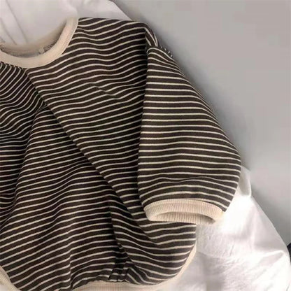 Lawadka Cotton Striped T-Shirt for Babies- Long Sleeve