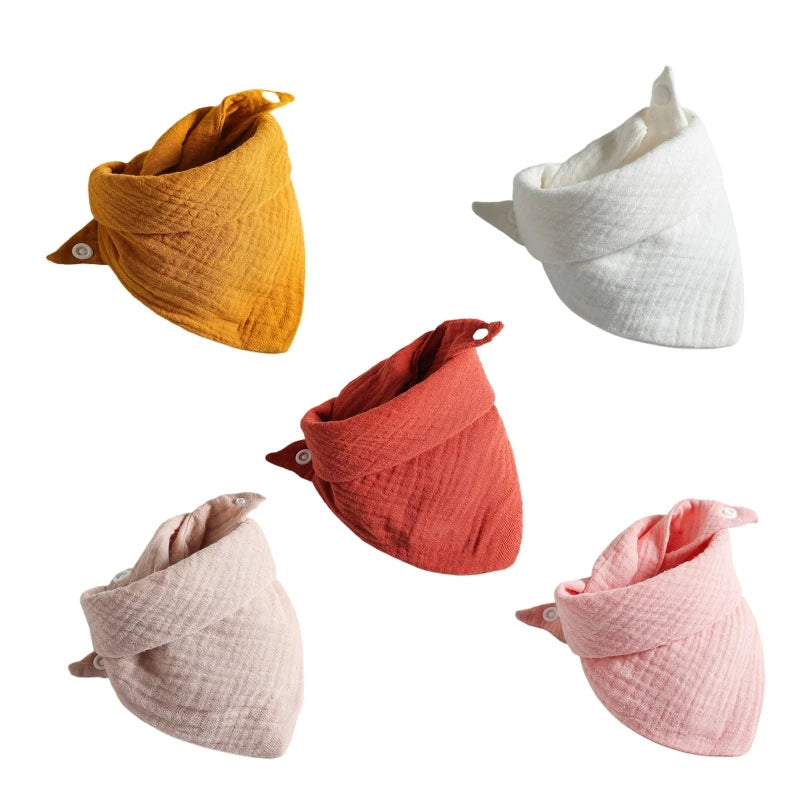 3/5 Pcs Muslin Baby Bibs & Face Towels