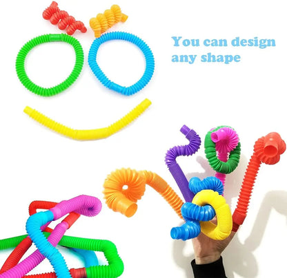 8-Pack Pop Tubes Fidget Toys for Stress Relief