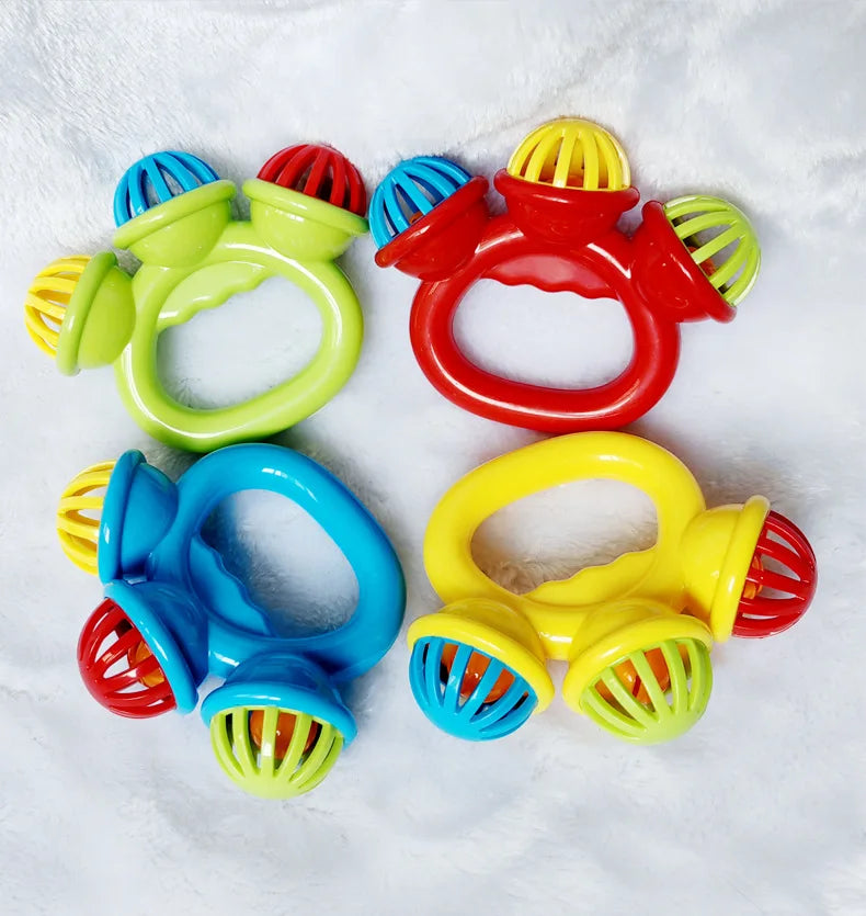 4PCS Baby Hand Rattle Ball Toys Newborn Grasping Hand Bell Sensory Toys Kids Safety Materials Toys for 0-24 Months Baby Children