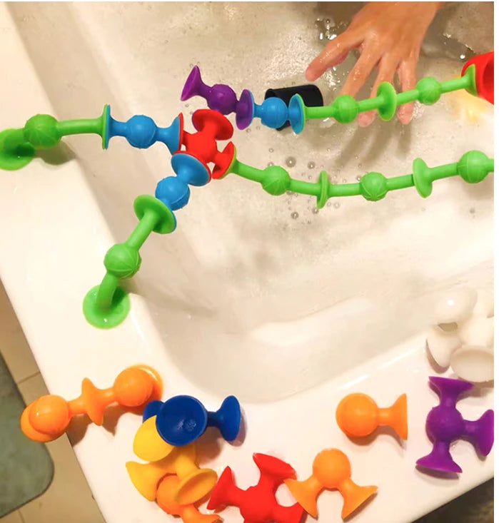 Suction Cup Toy Set - Soft Throw Darts & Building Blocks