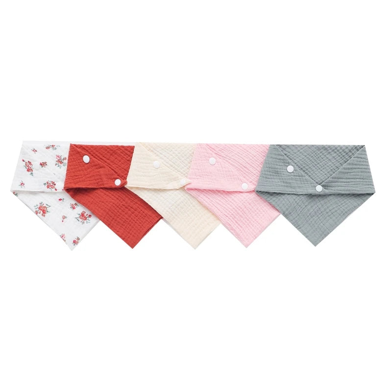 3/5 Pcs Muslin Baby Bibs & Face Towels