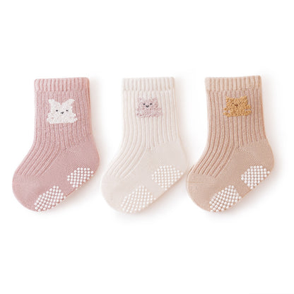 3 Pairs Korean Cartoon Baby Socks