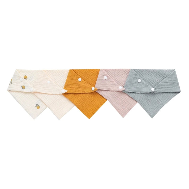 3/5 Pcs Muslin Baby Bibs & Face Towels