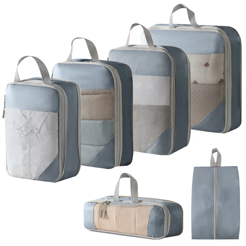 Compression Packing Cubes for Travel Suitcases - Lightweight, Expandable Organizers