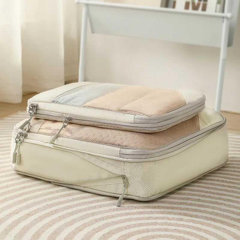 Compression Packing Cubes for Travel Suitcases - Lightweight, Expandable Organizers