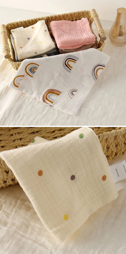 5Pcs Baby Cotton Washcloths & Burp Cloths