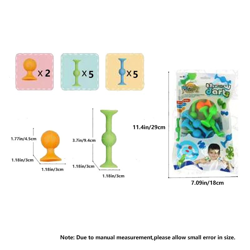 Suction Cup Toy Set - Soft Throw Darts & Building Blocks