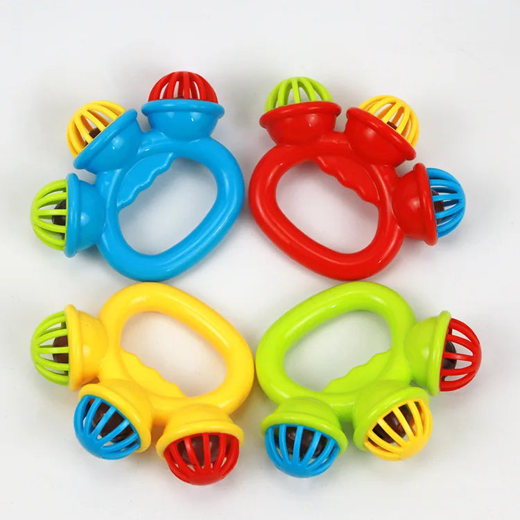 4PCS Baby Hand Rattle Ball Toys Newborn Grasping Hand Bell Sensory Toys Kids Safety Materials Toys for 0-24 Months Baby Children