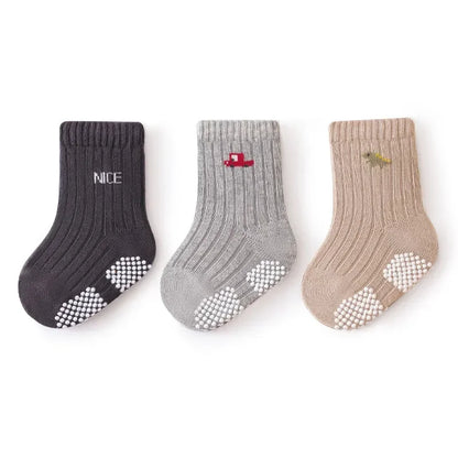 3 Pairs Korean Cartoon Baby Socks