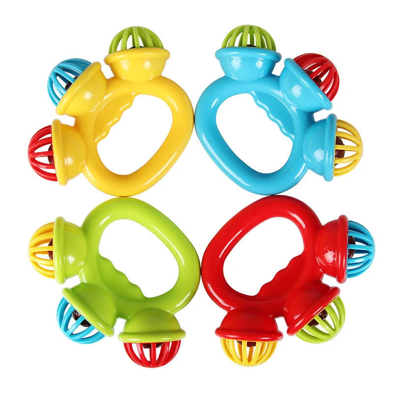 4PCS Baby Hand Rattle Ball Toys Newborn Grasping Hand Bell Sensory Toys Kids Safety Materials Toys for 0-24 Months Baby Children